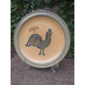 Pfaltzgraff America 12" Charger 1983 Ltd Edition Rooster Moth Folk Art Design